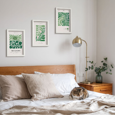 Galerie de perete Un set de frunze verzi și plante în diferite forme