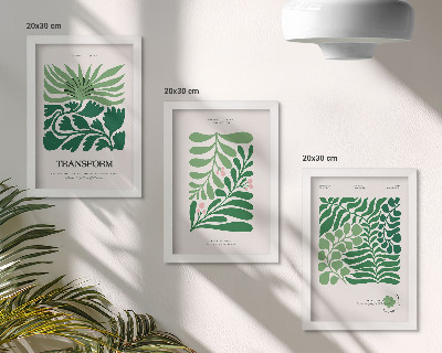 Galerie de perete Un set de frunze verzi și plante în diferite forme