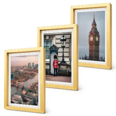 Set 3 tablouri cu vederi ale Londrei, podul Big Ben și garda regală