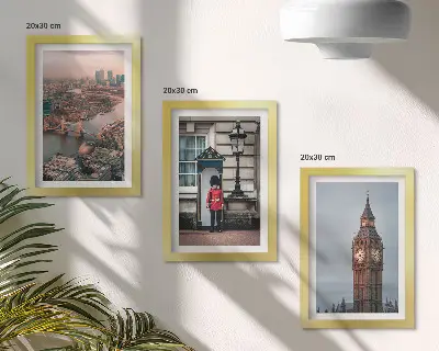 Set 3 tablouri cu vederi ale Londrei, podul Big Ben și garda regală