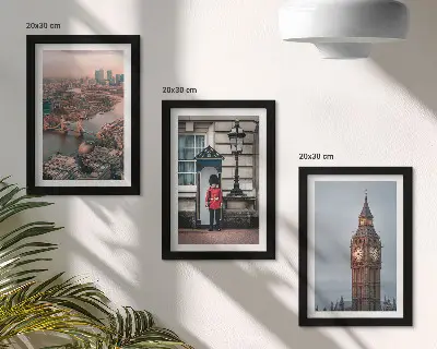Set 3 tablouri cu vederi ale Londrei, podul Big Ben și garda regală