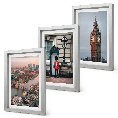Set 3 tablouri cu vederi ale Londrei, podul Big Ben și garda regală