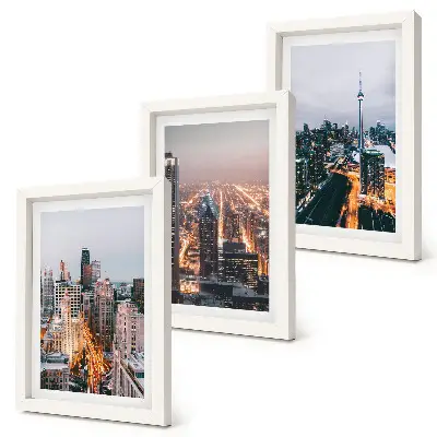 Galerie de perete vederi nocturne cu zgârie-nori și lumini ale orașului
