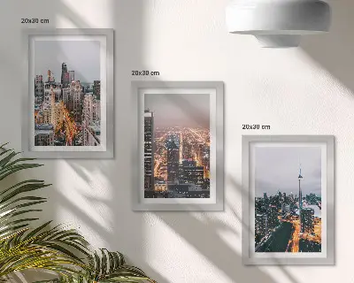 Galerie de perete vederi nocturne cu zgârie-nori și lumini ale orașului