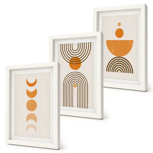 Set 3 tablouri decorative cu design minimalist boho