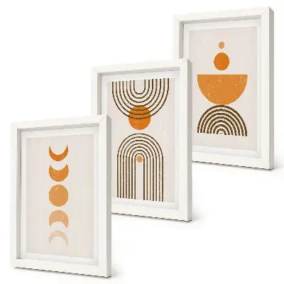 Set 3 tablouri decorative cu design minimalist boho