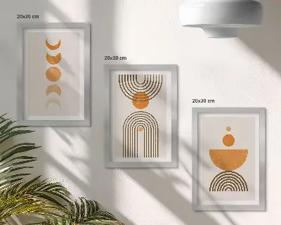 Set 3 tablouri decorative cu design minimalist boho