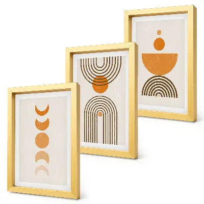 Set 3 tablouri decorative cu design minimalist boho