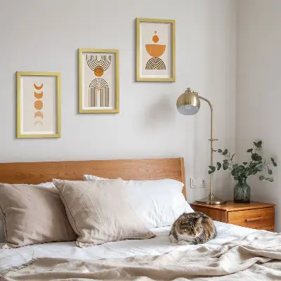 Set 3 tablouri decorative cu design minimalist boho