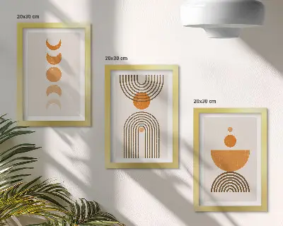 Set 3 tablouri decorative cu design minimalist boho