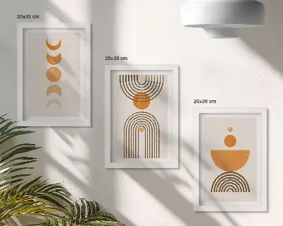 Set 3 tablouri decorative cu design minimalist boho