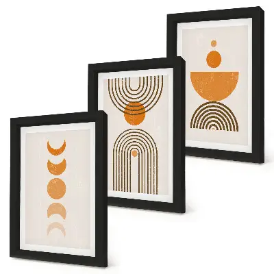 Set 3 tablouri decorative cu design minimalist boho