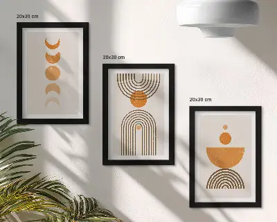 Set 3 tablouri decorative cu design minimalist boho