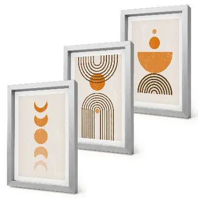 Set 3 tablouri decorative cu design minimalist boho