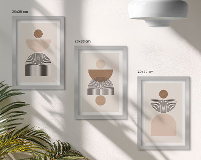 Galerie de perete Forme abstracte în nuanțe de maro și bej