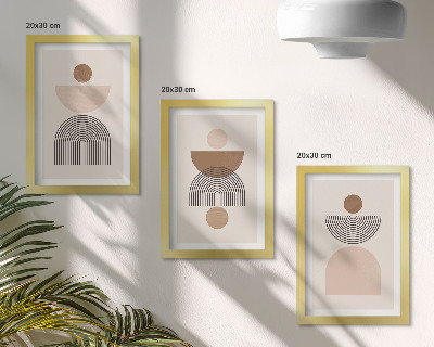 Galerie de perete Forme abstracte în nuanțe de maro și bej