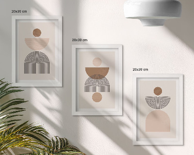 Galerie de perete Forme abstracte în nuanțe de maro și bej