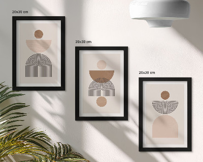 Galerie de perete Forme abstracte în nuanțe de maro și bej