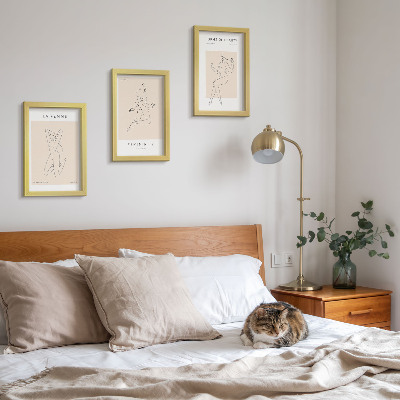 Set 3 tablouri Siluete liniare de femei în postere minimaliste
