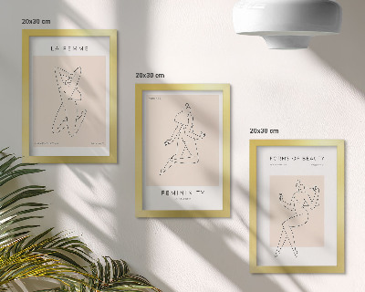 Set 3 tablouri Siluete liniare de femei în postere minimaliste