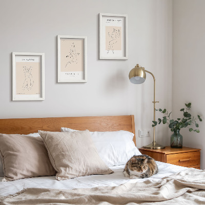 Set 3 tablouri Siluete liniare de femei în postere minimaliste