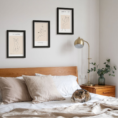 Set 3 tablouri Siluete liniare de femei în postere minimaliste