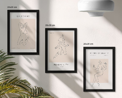 Set 3 tablouri Siluete liniare de femei în postere minimaliste