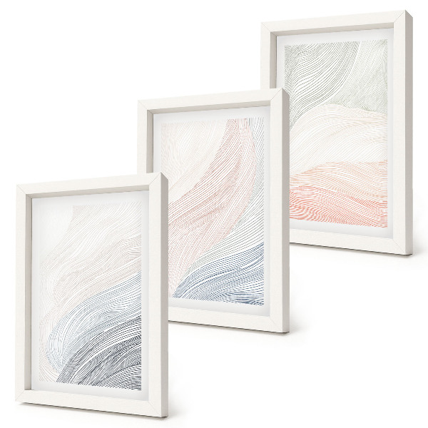 Galerie de perete Pictură abstractă cu valuri pe carton în culori pastelate