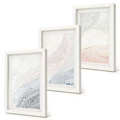 Galerie de perete pictură abstractă cu valuri realizată pe carton în nuanțe pastelate