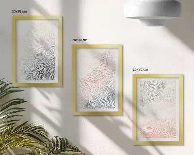 Galerie de perete pictură abstractă cu valuri realizată pe carton în nuanțe pastelate