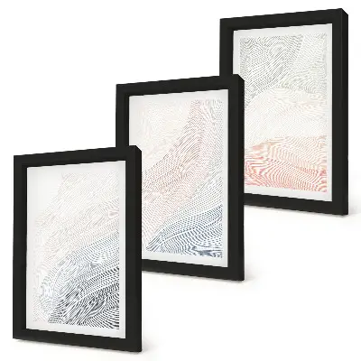 Galerie de perete pictură abstractă cu valuri realizată pe carton în nuanțe pastelate