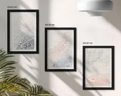 Galerie de perete pictură abstractă cu valuri realizată pe carton în nuanțe pastelate