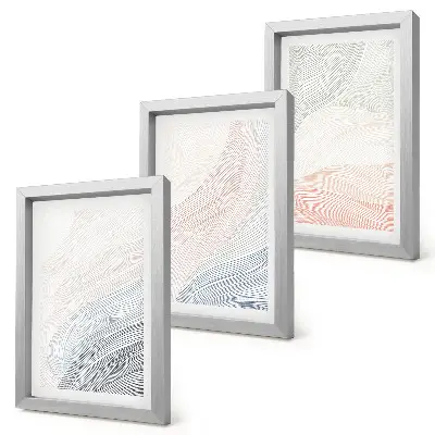 Galerie de perete pictură abstractă cu valuri realizată pe carton în nuanțe pastelate