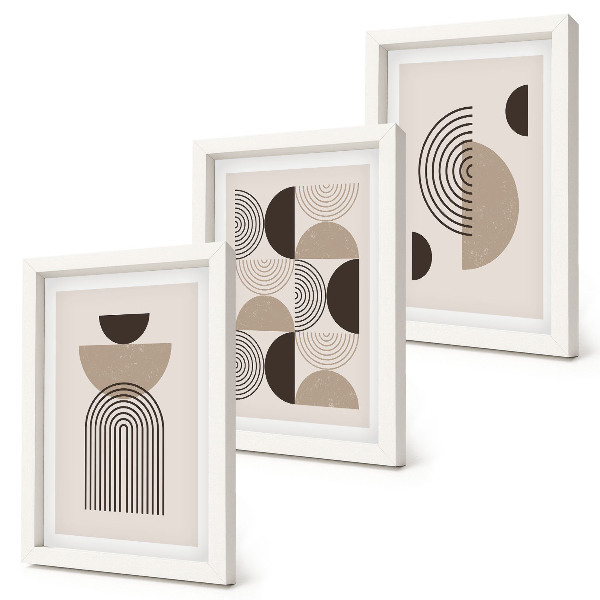 Set 3 tablouri Modele geometrice abstracte minimalistice