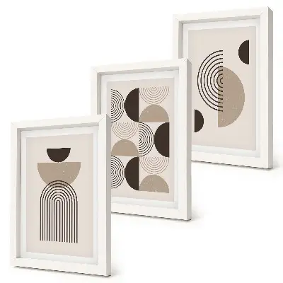 Set 3 tablouri cu modele geometrice abstracte minimaliste