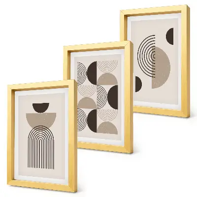 Set 3 tablouri cu modele geometrice abstracte minimaliste