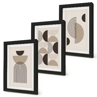 Set 3 tablouri cu modele geometrice abstracte minimaliste