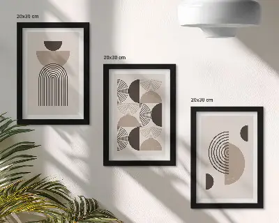 Set 3 tablouri cu modele geometrice abstracte minimaliste