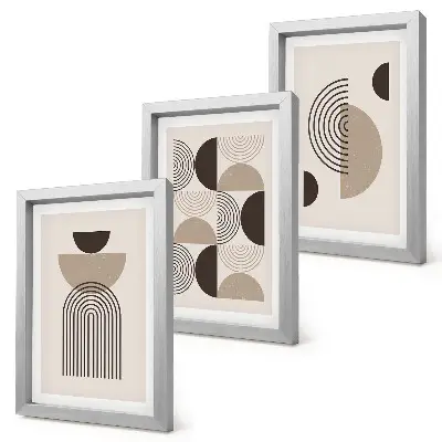 Set 3 tablouri cu modele geometrice abstracte minimaliste