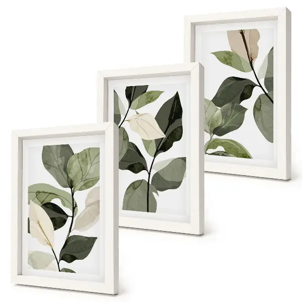 Galerie de perete cu ilustrații de frunze delicate în stil boho