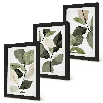 Galerie de perete cu ilustrații de frunze delicate în stil boho