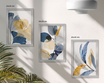 Set 3 tablouri Motive vegetale în stil acuarelă