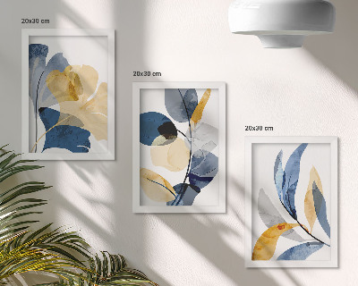 Set 3 tablouri Motive vegetale în stil acuarelă