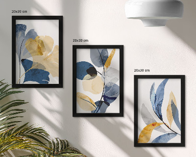 Set 3 tablouri Motive vegetale în stil acuarelă
