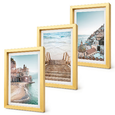 Galerie de perete Vederi pastelate de vară cu arhitectură de pe litoral și plajă