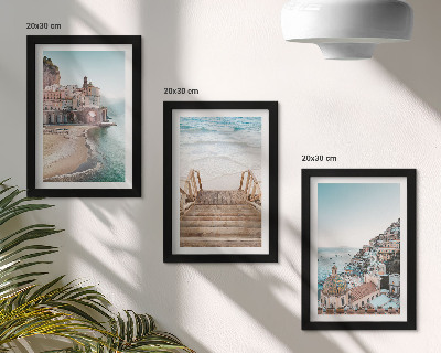 Galerie de perete Vederi pastelate de vară cu arhitectură de pe litoral și plajă