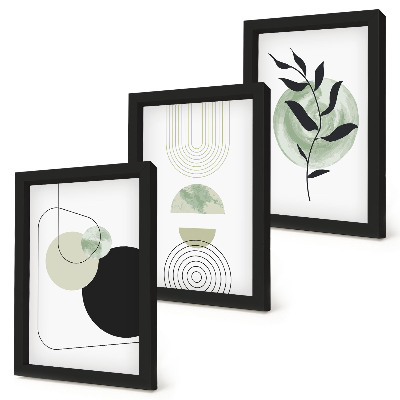 Galerie de perete Forme abstracte și motive vegetale în verde