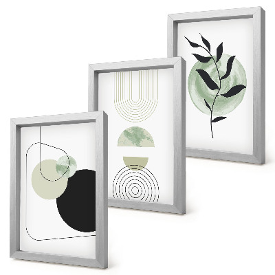 Galerie de perete Forme abstracte și motive vegetale în verde