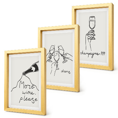 Galerie de perete Momente vesele cu desene liniare cu vin și șampanie