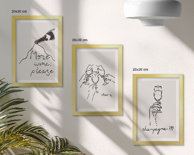 Galerie de perete Momente vesele cu desene liniare cu vin și șampanie